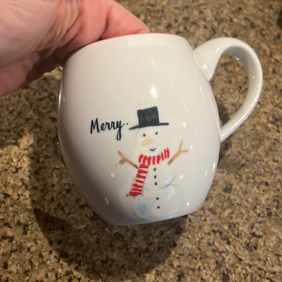 Rae Dunn Merry Snowman M Stamped Mugs - Picture 3 of 6